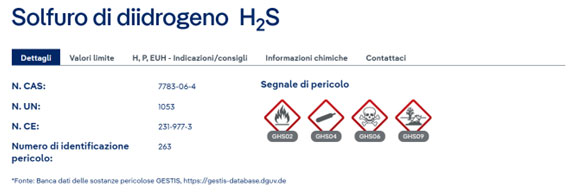 solfuro di idrogeno H2S