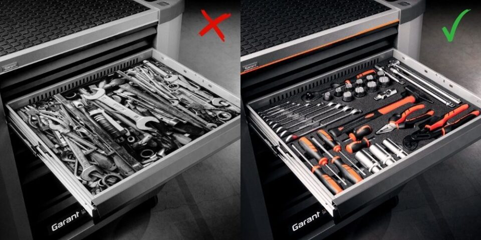 organizzazione utensili in officina